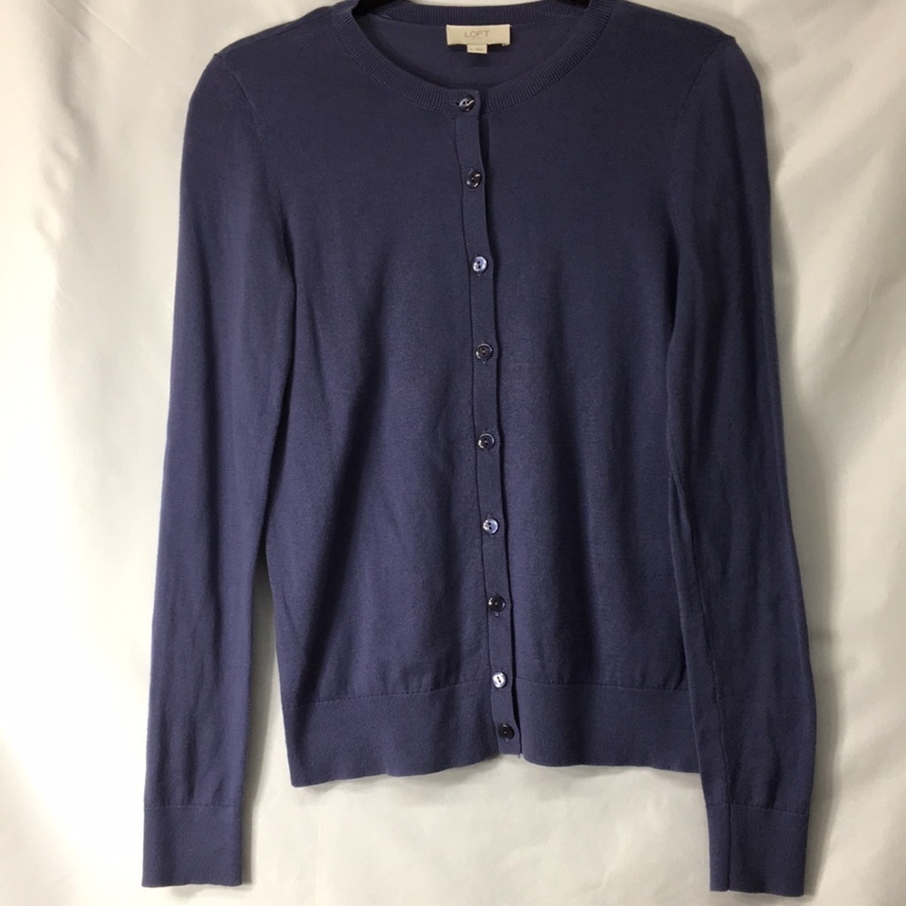 Loft Women’s Blue Buttoned Cardigan Sweater Size S Like-NEW Condition